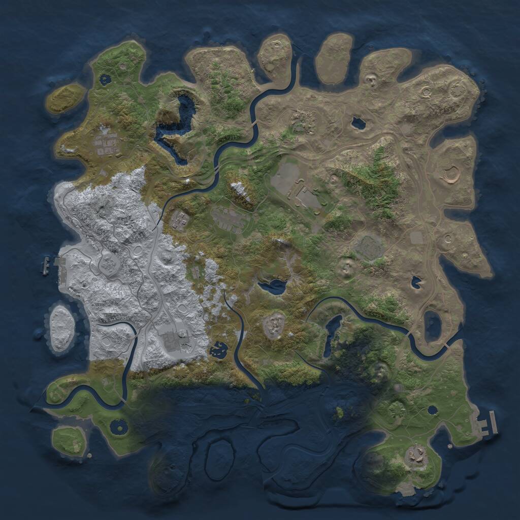 Rust Map: Procedural Map, Size: 4500, Seed: 968551226, 16 Monuments