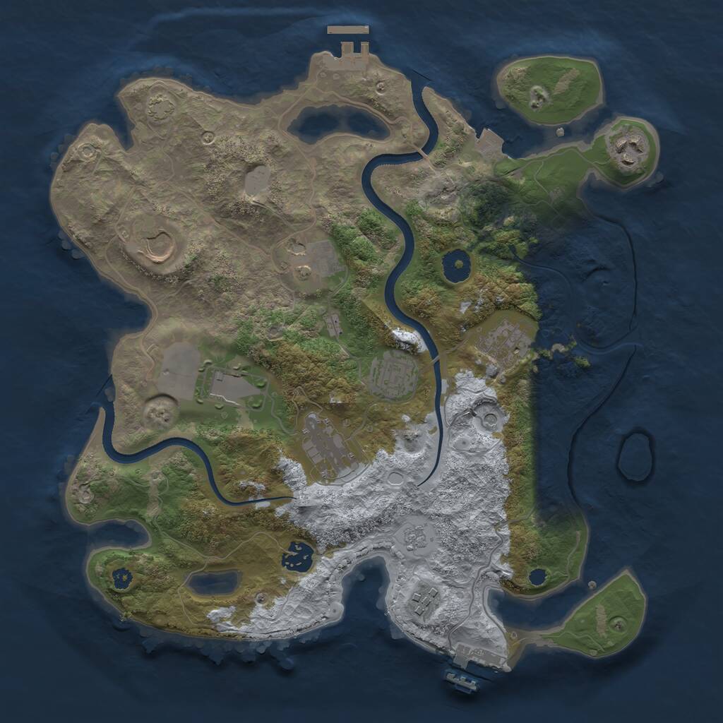 Rust Map: Procedural Map, Size: 3500, Seed: 158729838, 15 Monuments