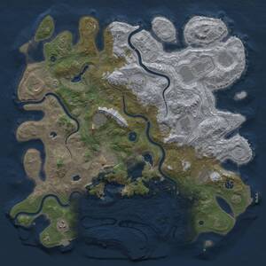 Thumbnail Rust Map: Procedural Map, Size: 4500, Seed: 841483123, 17 Monuments