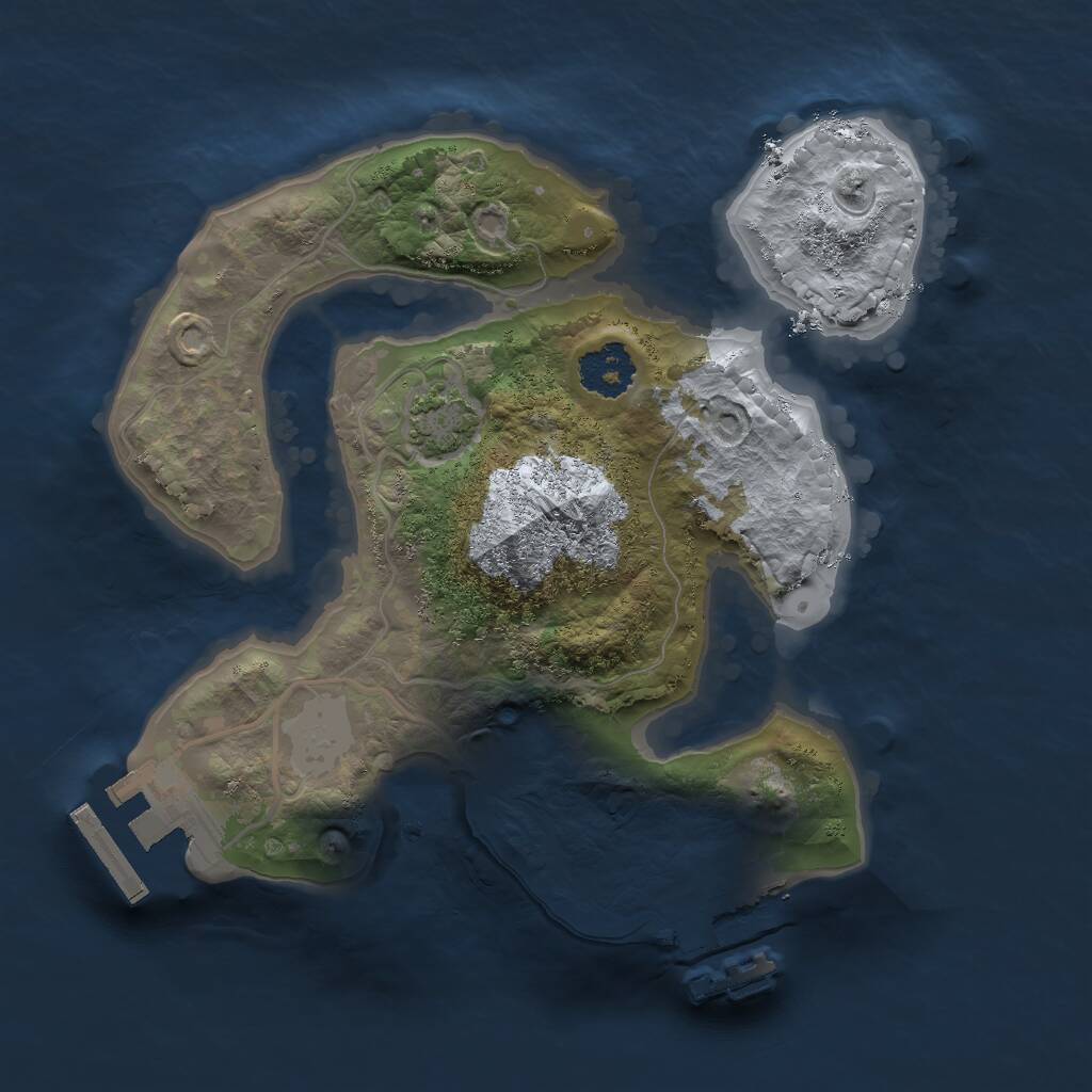 Rust Map: Procedural Map, Size: 2000, Seed: 220978505, 4 Monuments