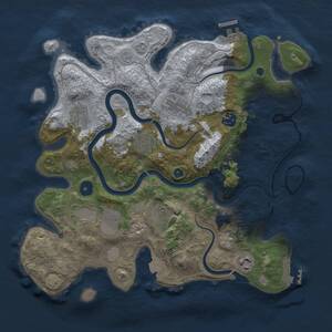 Thumbnail Rust Map: Procedural Map, Size: 3500, Seed: 19120292, 14 Monuments