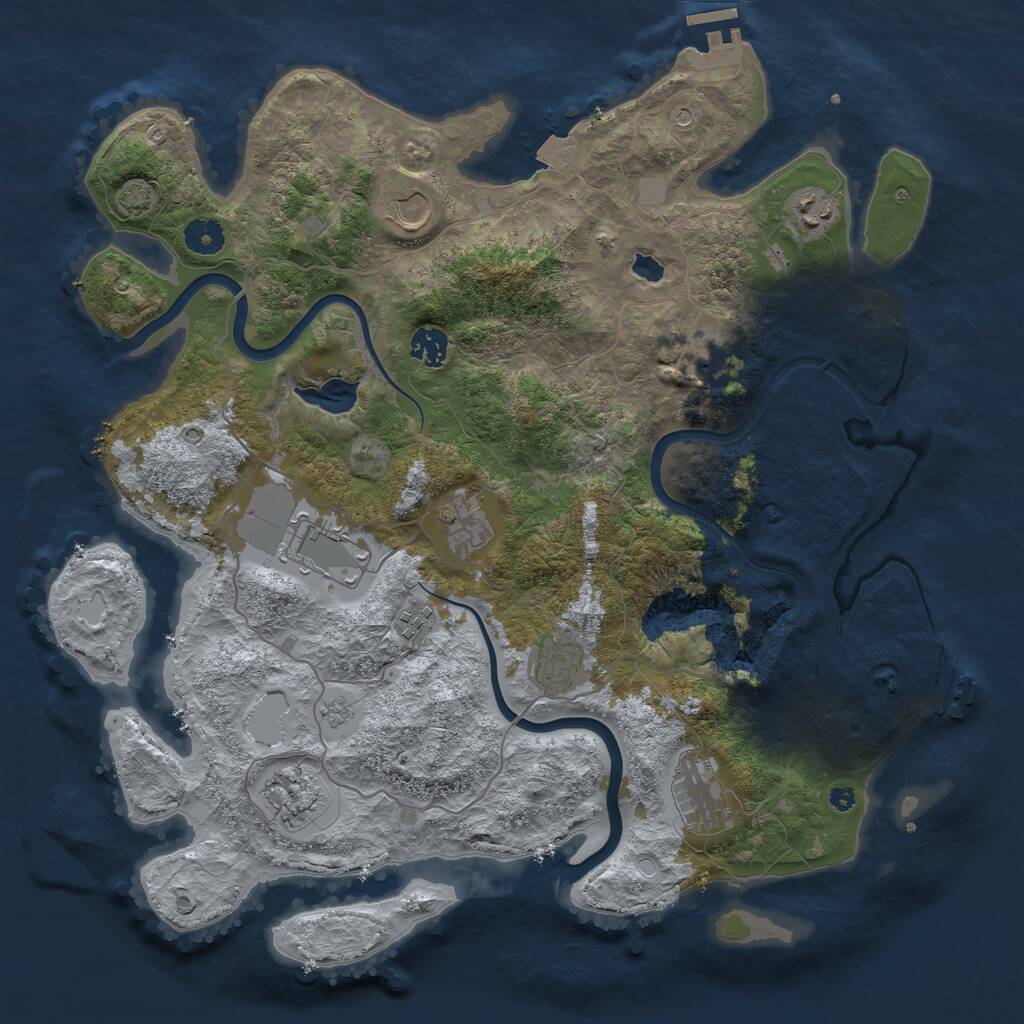 Rust Map: Procedural Map, Size: 4000, Seed: 1544391892, 16 Monuments