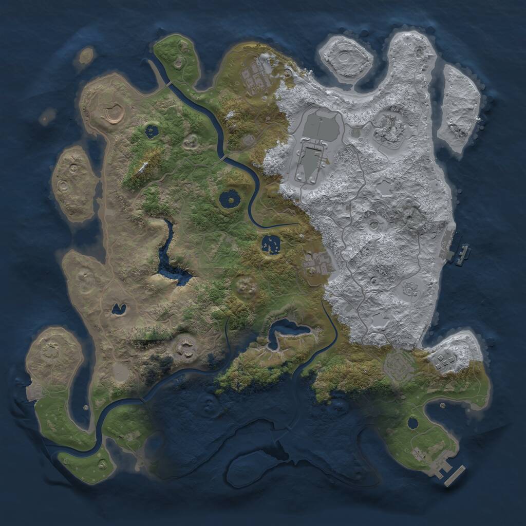 Rust Map: Procedural Map, Size: 4000, Seed: 335478441, 15 Monuments