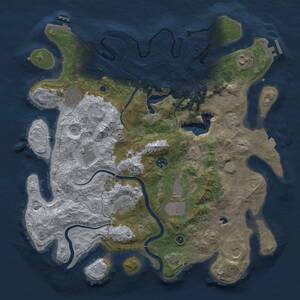 Thumbnail Rust Map: Procedural Map, Size: 4000, Seed: 323932685, 15 Monuments