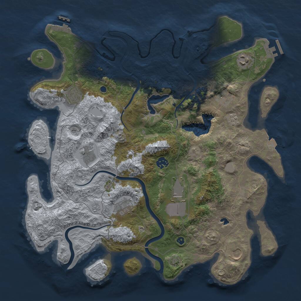 Rust Map: Procedural Map, Size: 4000, Seed: 323932685, 15 Monuments