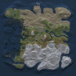 Thumbnail Rust Map: Procedural Map, Size: 3900, Seed: 1054512896, 16 Monuments