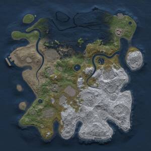 Thumbnail Rust Map: Procedural Map, Size: 3500, Seed: 2082358236, 14 Monuments
