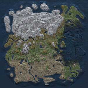 Thumbnail Rust Map: Procedural Map, Size: 5200, Seed: 722546838, 17 Monuments