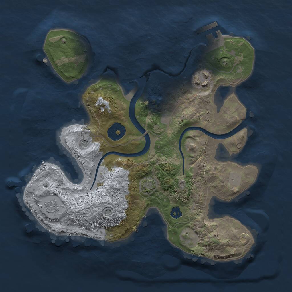 Rust Map: Procedural Map, Size: 2500, Seed: 731241126, 6 Monuments