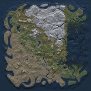 Thumbnail Rust Map: Procedural Map, Size: 6000, Seed: 1631461184, 17 Monuments