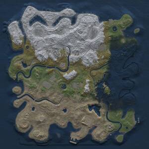 Thumbnail Rust Map: Procedural Map, Size: 4500, Seed: 987605125, 17 Monuments