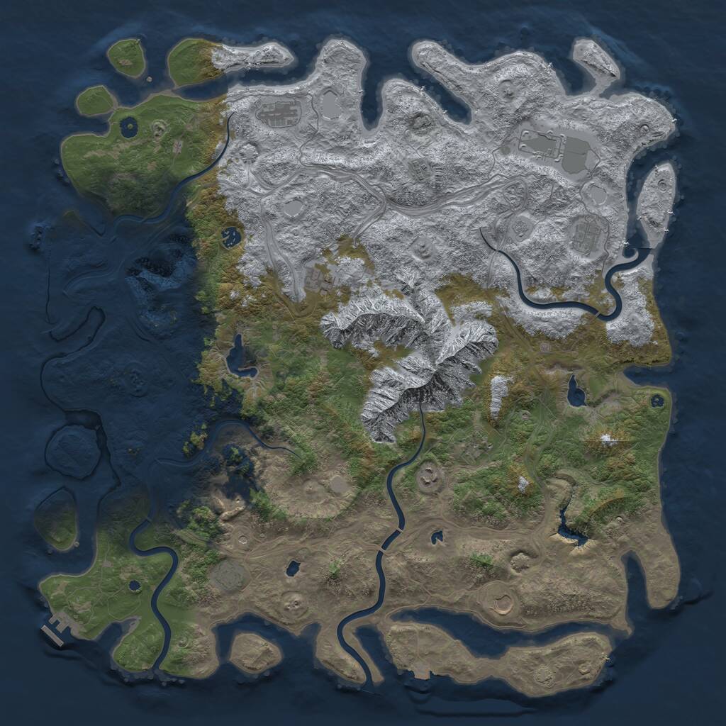 Rust Map: Procedural Map, Size: 5500, Seed: 1122145706, 17 Monuments
