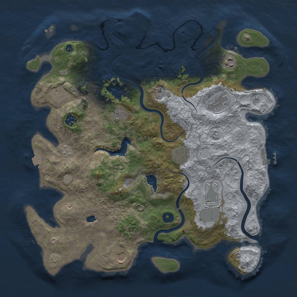 Rust Map: Procedural Map, Size: 4000, Seed: 84372636, 15 Monuments