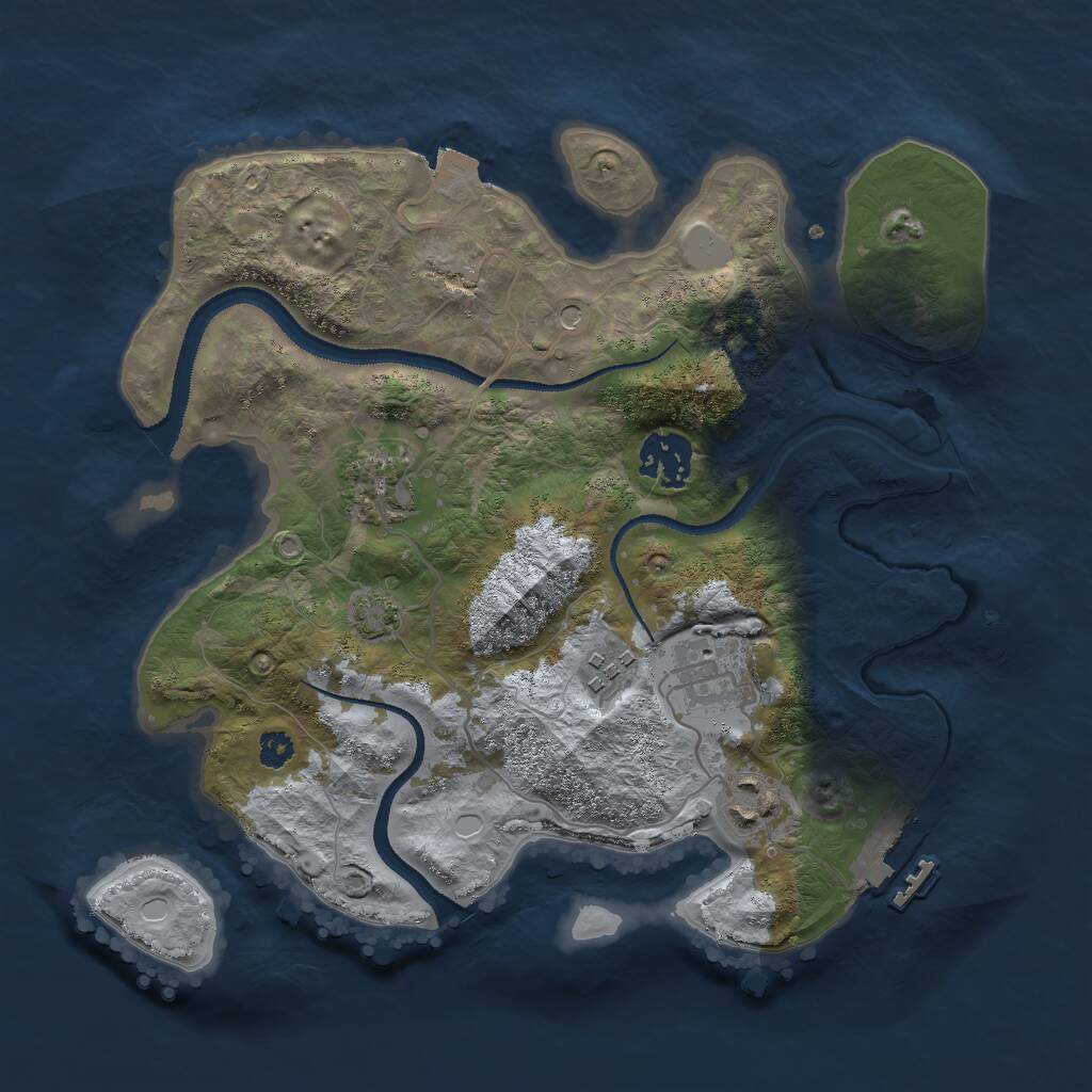 Rust Map: Procedural Map, Size: 3000, Seed: 1151836996, 9 Monuments