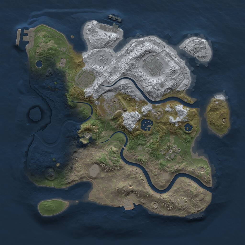 Rust Map: Procedural Map, Size: 3000, Seed: 579269638, 11 Monuments