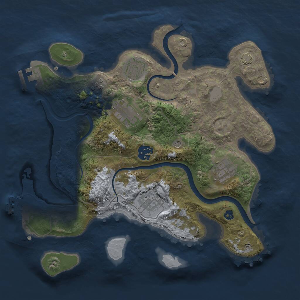 Rust Map: Procedural Map, Size: 3000, Seed: 1064443195, 11 Monuments