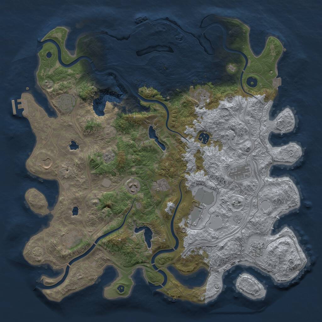 Rust Map: Procedural Map, Size: 4500, Seed: 294717032, 17 Monuments