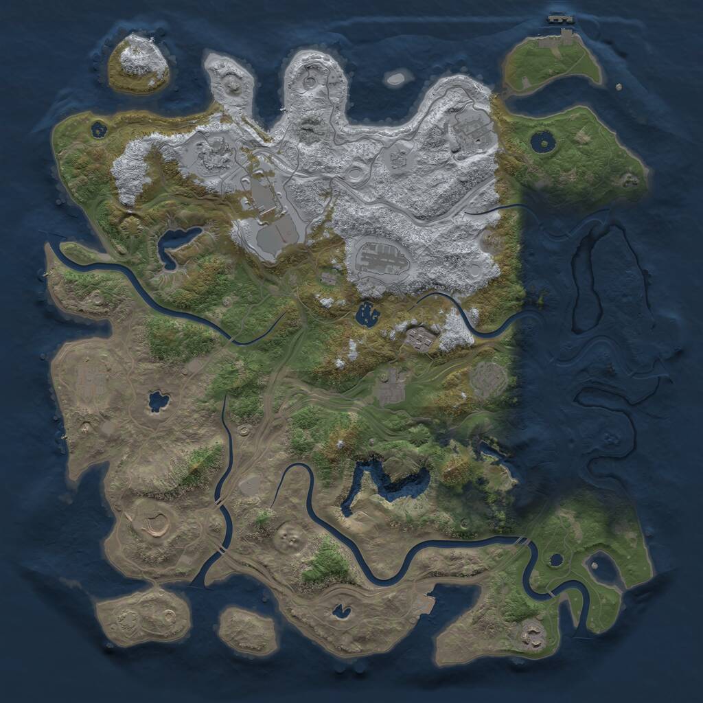 Rust Map: Procedural Map, Size: 4500, Seed: 1878017129, 17 Monuments