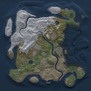 Thumbnail Rust Map: Procedural Map, Size: 3500, Seed: 1698714285, 14 Monuments