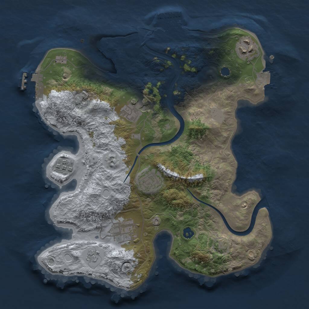 Rust Map: Procedural Map, Size: 2800, Seed: 1420363846, 10 Monuments