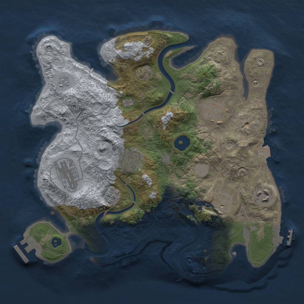 Rust Map: Procedural Map, Size: 3000, Seed: 267475, 12 Monuments