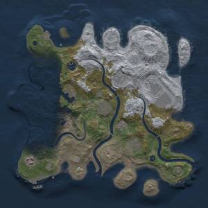 Thumbnail Rust Map: Procedural Map, Size: 3500, Seed: 55452, 14 Monuments
