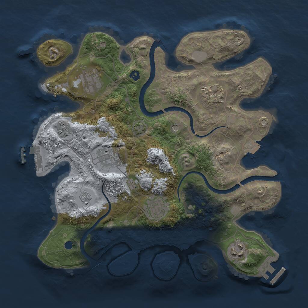 Rust Map: Procedural Map, Size: 3000, Seed: 544427781, 12 Monuments