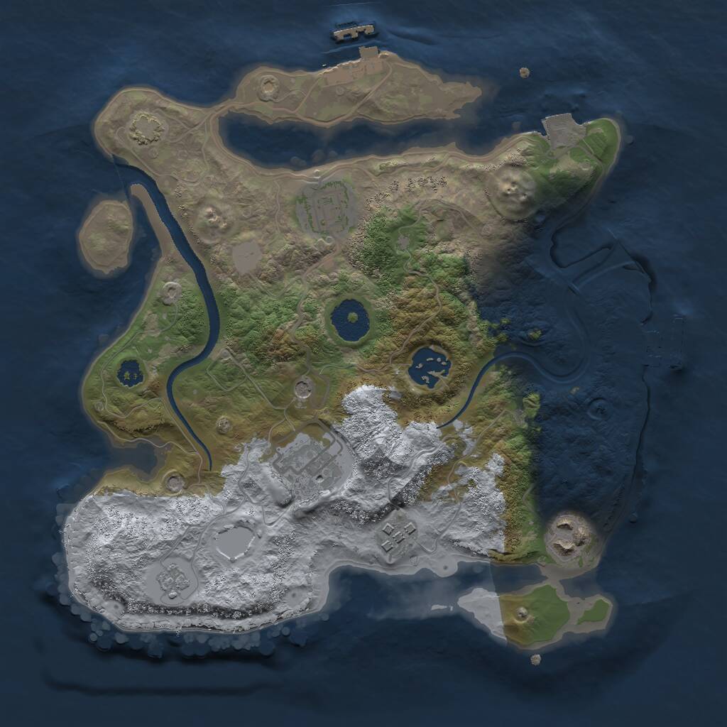 Rust Map: Procedural Map, Size: 2800, Seed: 2119615709, 11 Monuments
