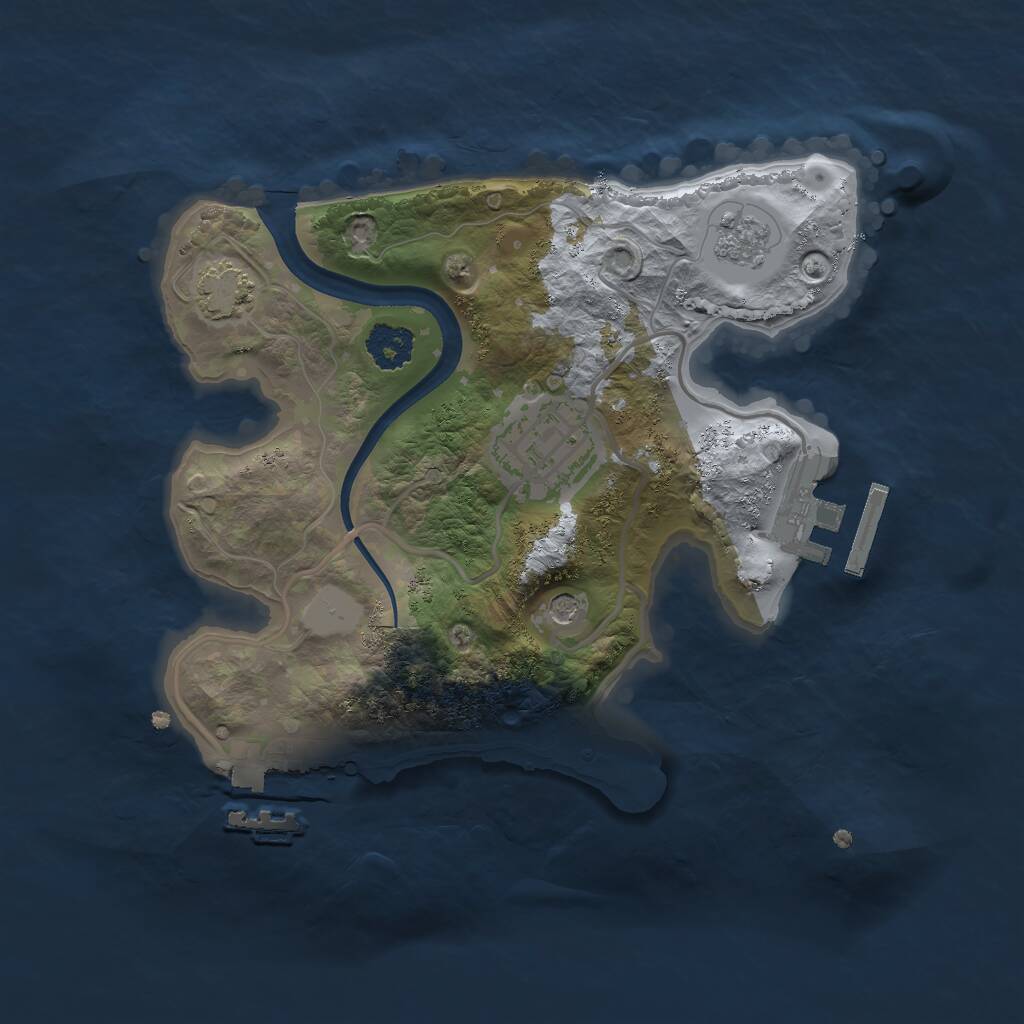 Rust Map: Procedural Map, Size: 2200, Seed: 325286213, 7 Monuments