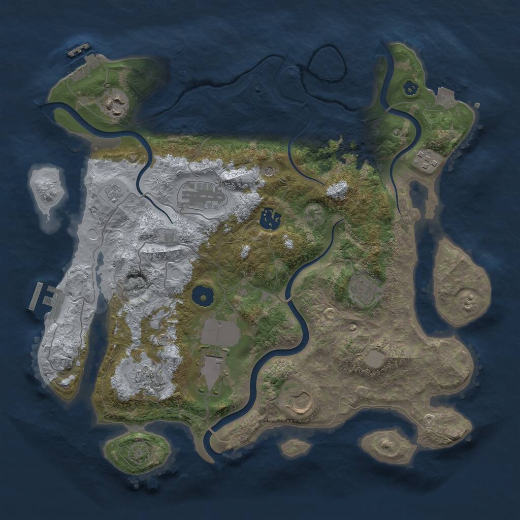 Rust Map: Procedural Map, Size: 3600, Seed: 539, 14 Monuments