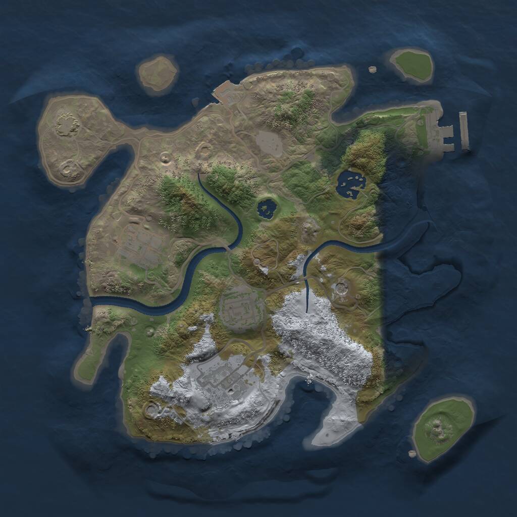 Rust Map: Procedural Map, Size: 2700, Seed: 1766491317, 8 Monuments