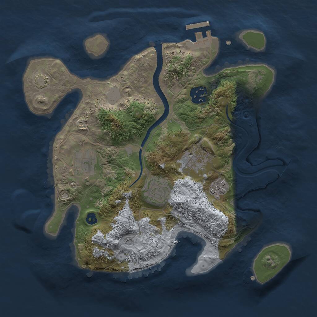 Rust Map: Procedural Map, Size: 2700, Seed: 1766491317, 9 Monuments