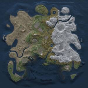 Thumbnail Rust Map: Procedural Map, Size: 3800, Seed: 18492037, 15 Monuments