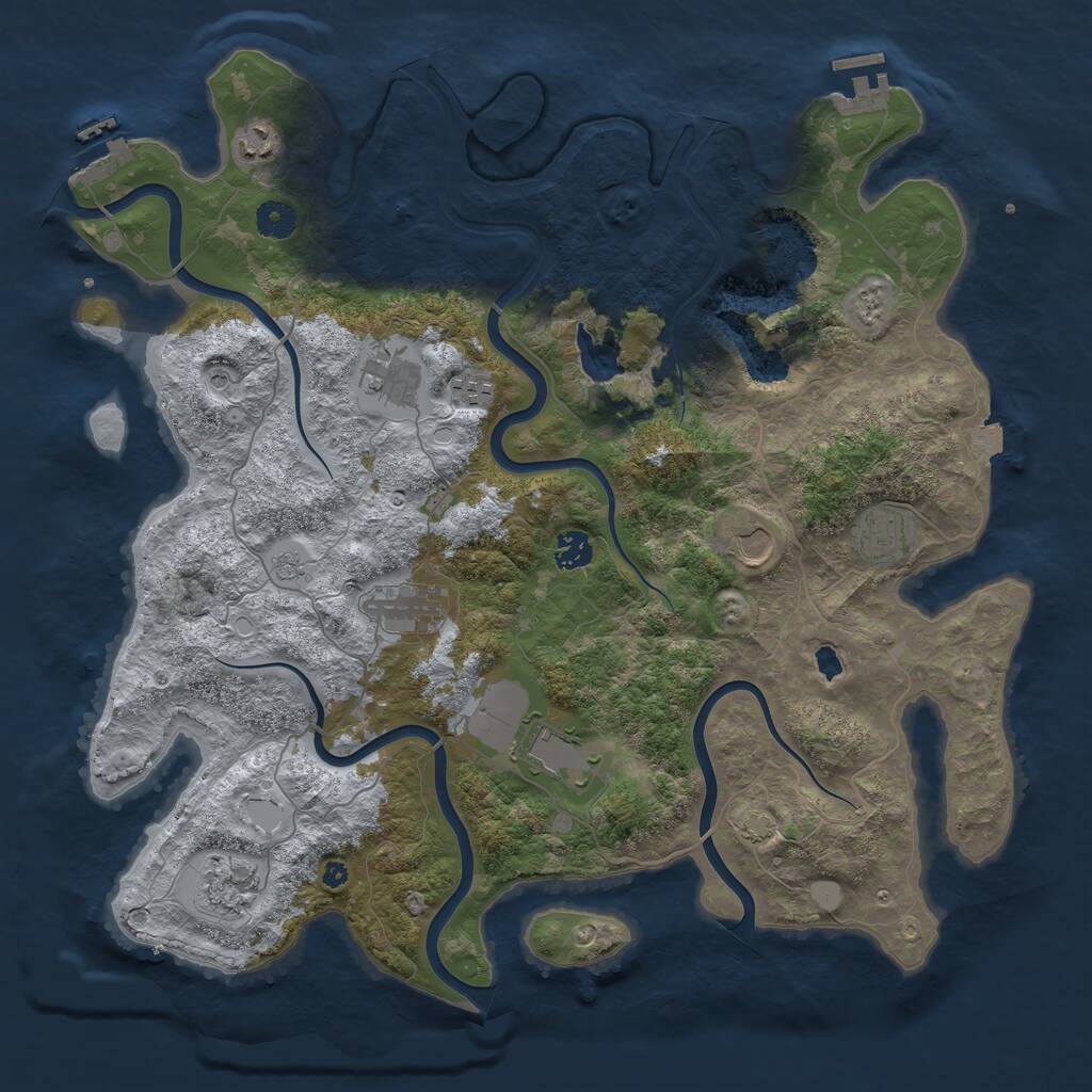 Rust Map: Procedural Map, Size: 4200, Seed: 236899932, 15 Monuments