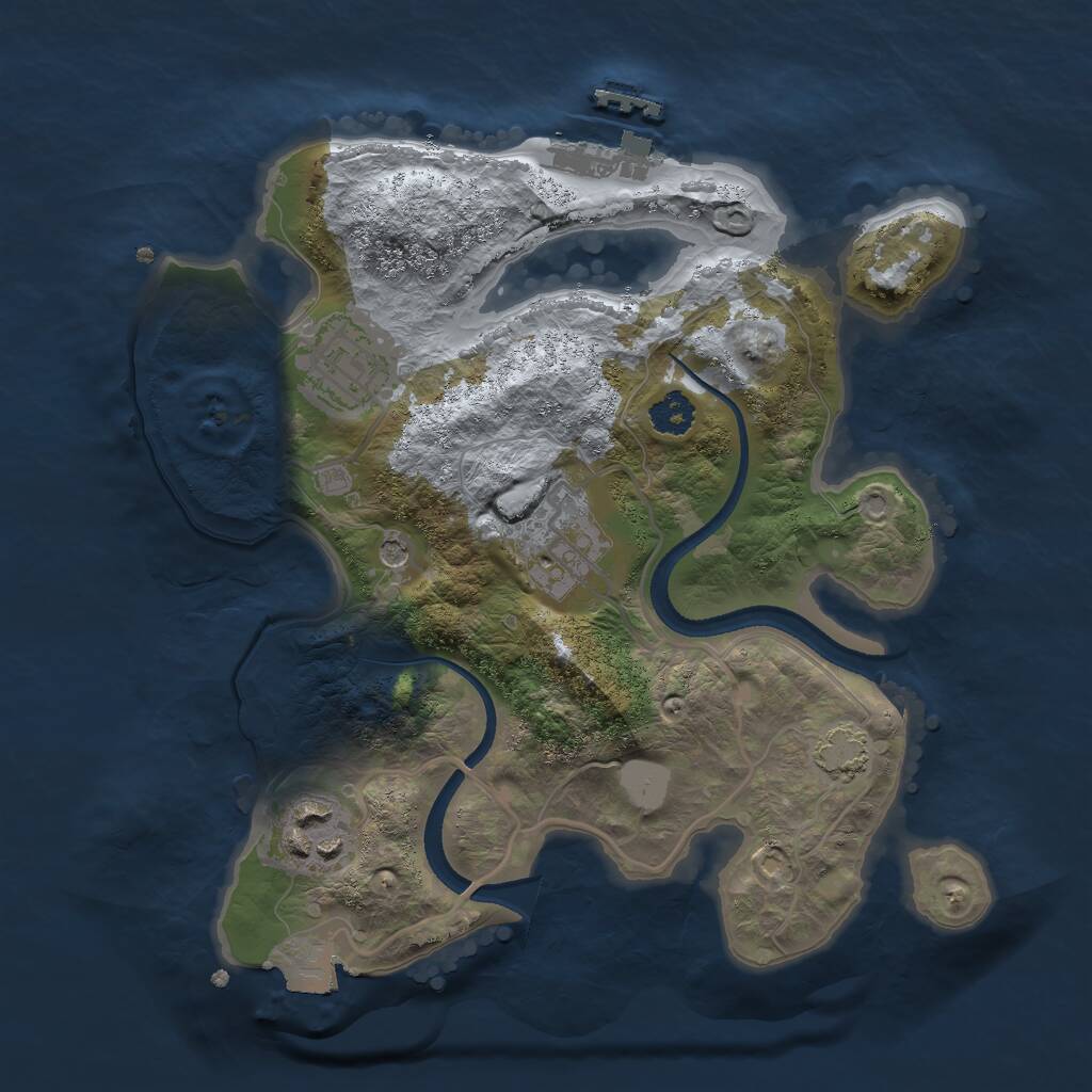 Rust Map: Procedural Map, Size: 2500, Seed: 925286231, 7 Monuments