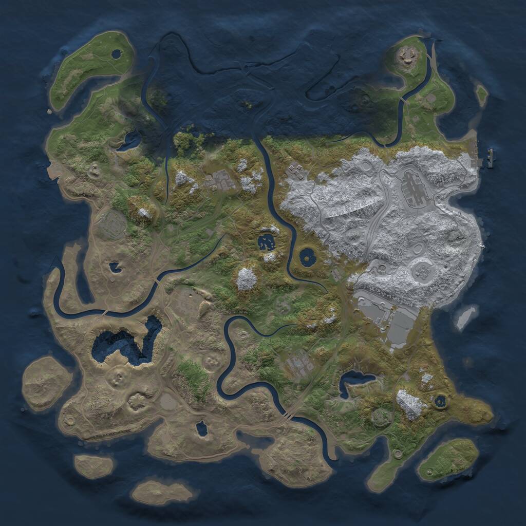 Rust Map: Procedural Map, Size: 4500, Seed: 468816049, 15 Monuments