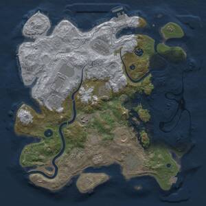 Thumbnail Rust Map: Procedural Map, Size: 3750, Seed: 558885282, 16 Monuments