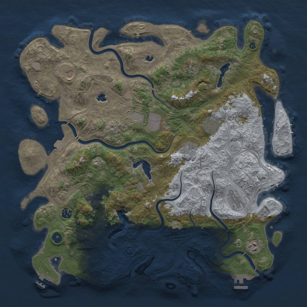 Rust Map: Procedural Map, Size: 4500, Seed: 321708170, 16 Monuments