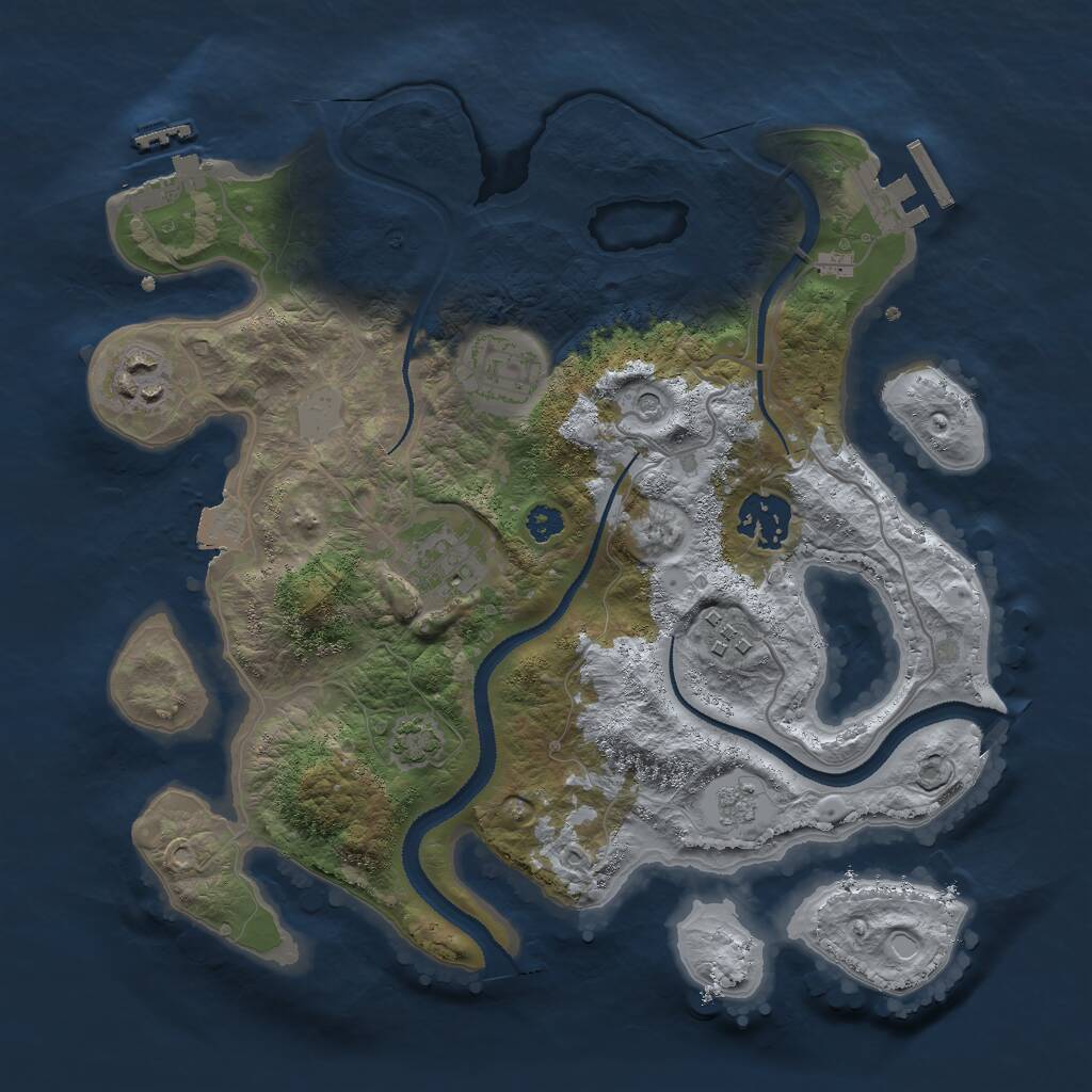Rust Map: Procedural Map, Size: 3000, Seed: 86815505, 11 Monuments