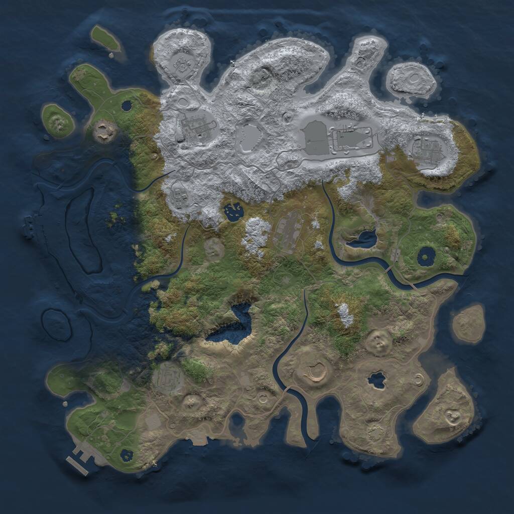 Rust Map: Procedural Map, Size: 4000, Seed: 1831106800, 15 Monuments