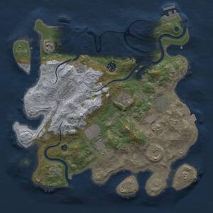 Thumbnail Rust Map: Procedural Map, Size: 3500, Seed: 31487520, 14 Monuments
