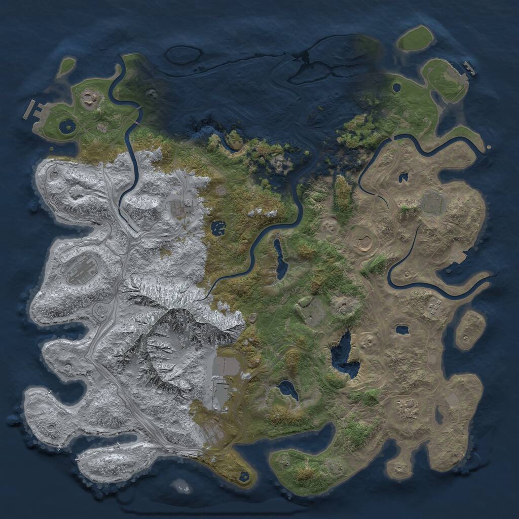 Rust Map: Procedural Map, Size: 5000, Seed: 1162004483, 17 Monuments