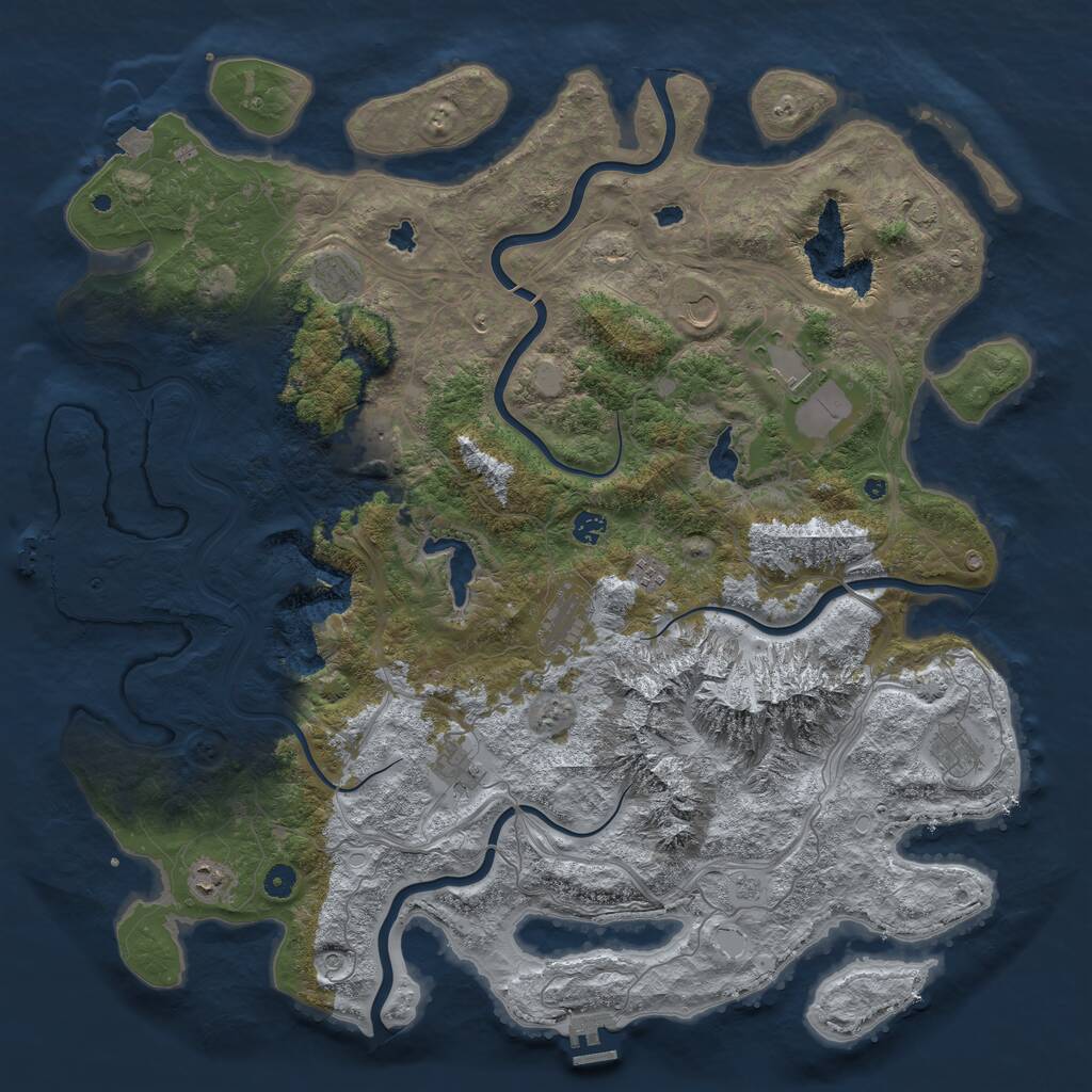 Rust Map: Procedural Map, Size: 5000, Seed: 1178605912, 16 Monuments