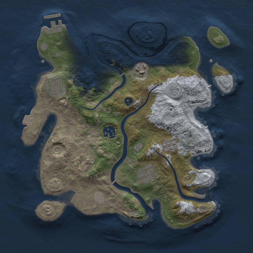 Rust Map: Procedural Map, Size: 3000, Seed: 1577085600, 11 Monuments