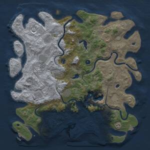 Thumbnail Rust Map: Procedural Map, Size: 4700, Seed: 1427791459, 16 Monuments