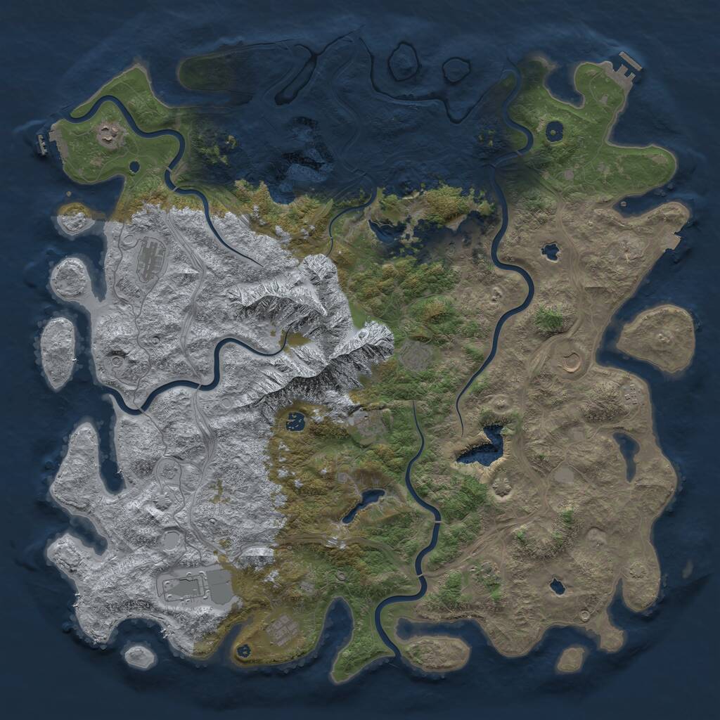 Rust Map: Procedural Map, Size: 5500, Seed: 619378258, 17 Monuments