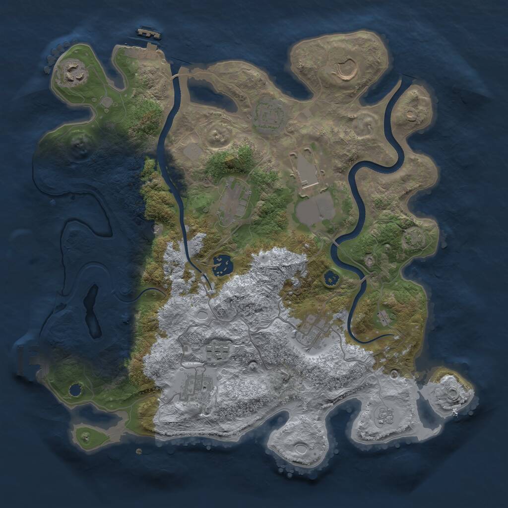 Rust Map: Procedural Map, Size: 3500, Seed: 112660, 15 Monuments