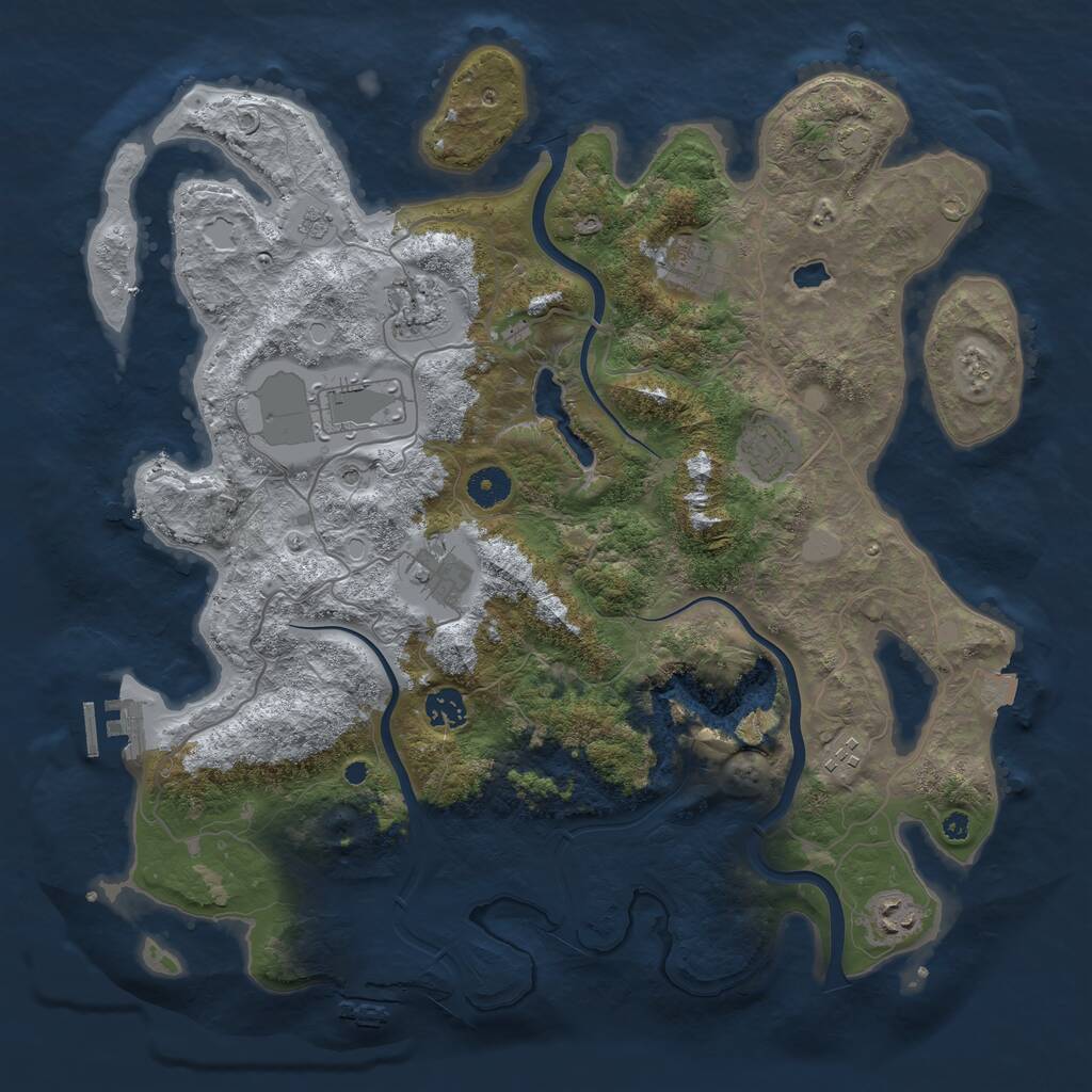 Rust Map: Procedural Map, Size: 4000, Seed: 2081400248, 14 Monuments