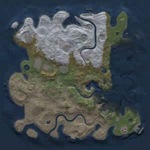 Thumbnail Rust Map: Procedural Map, Size: 4000, Seed: 1310049816, 16 Monuments