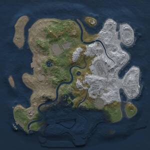 Thumbnail Rust Map: Procedural Map, Size: 3500, Seed: 53411324, 12 Monuments